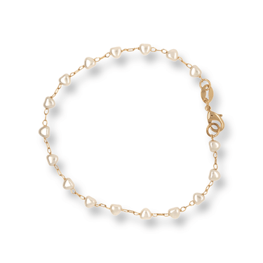 Gold Hearts Pearl Bracelet